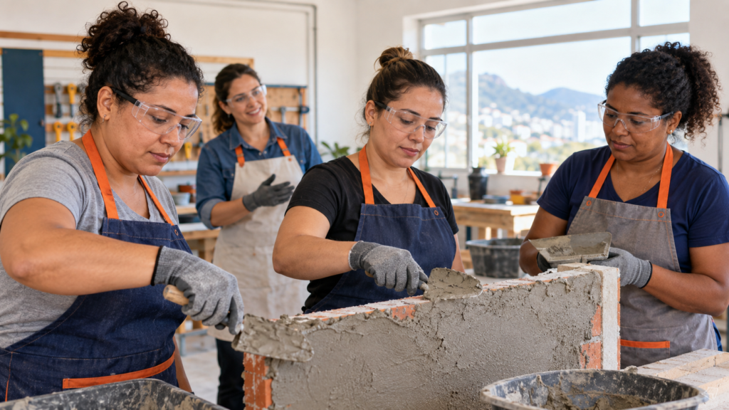 Projeto Cimento e Batom inicia formação gratuita para mulheres em Eldorado do Sul